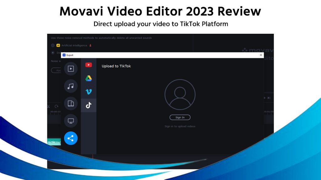 Direct upload your videos to TikTok from Movavi Video Editor Plus 23