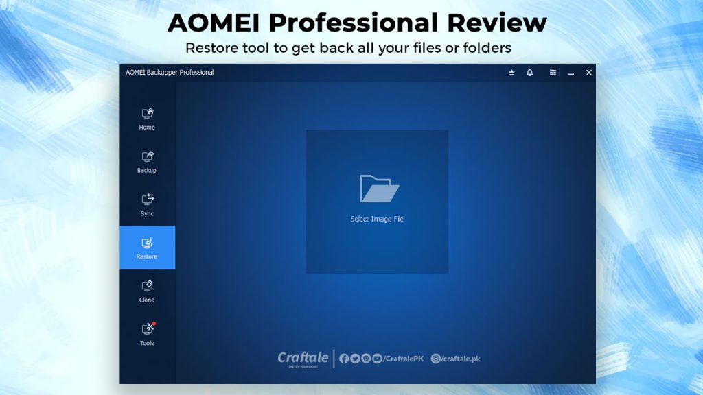 Restore option in AOMEI Backupper Professional