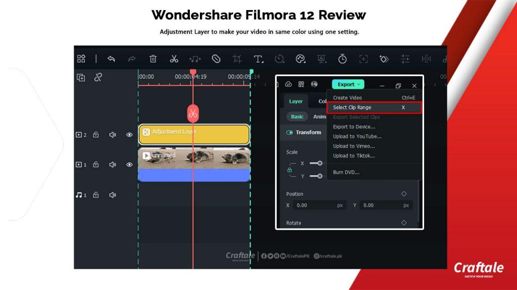 Clip range in Wondershare Filmora 12