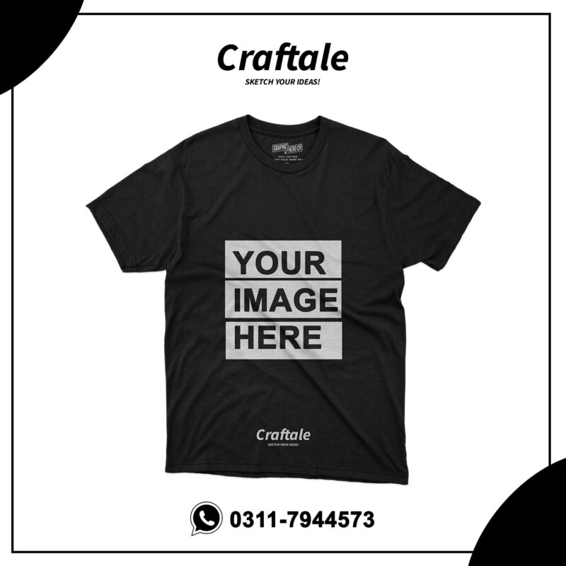 Customized Black T Shirt with you Picture, Logo or Name Sample 1