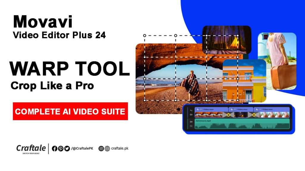 Warp Cropping Tool in Movavi Video Editor Plus 24